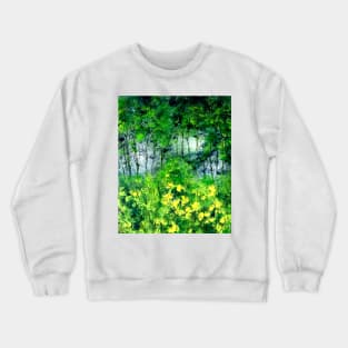 Lush Green Forest acrylic painting Crewneck Sweatshirt